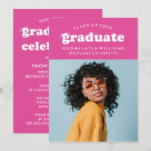 BOLD MODERN RETRO GRADUATE | EINLADUNG VON ABSCHLÜ (Vorne/Hinten)