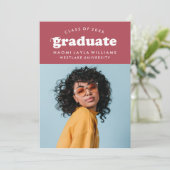 BOLD MODERN RETRO GRADUATE | EINLADUNG VON ABSCHLÜ (Stehend Vorderseite)