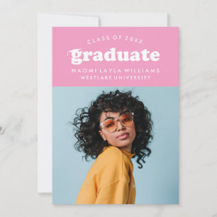 BOLD MODERN RETRO GRADUATE EINLADUNG VON ABSCHLÜ