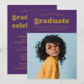 BOLD MODERN RETRO GRADUATE | EINLADUNG VON ABSCHLÜ (Vorne/Hinten)