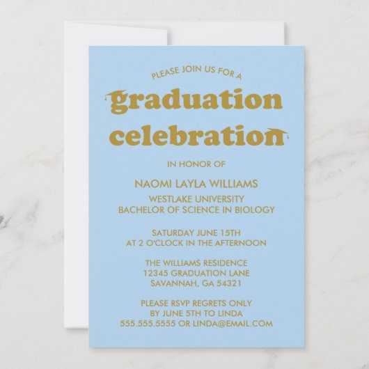 BOLD MODERN RETRO GRADUATE | EINLADUNG VON ABSCHLÜ (Rückseite)