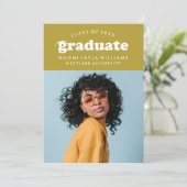 BOLD MODERN RETRO GRADUATE | EINLADUNG VON ABSCHLÜ (Stehend Vorderseite)
