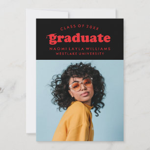 BOLD MODERN RETRO GRADUATE EINLADUNG VON ABSCHLÜ