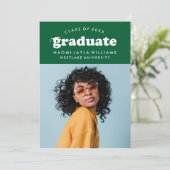 BOLD MODERN RETRO GRADUATE | EINLADUNG VON ABSCHLÜ (Stehend Vorderseite)
