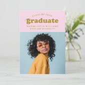 BOLD MODERN RETRO GRADUATE | EINLADUNG VON ABSCHLÜ (Stehend Vorderseite)