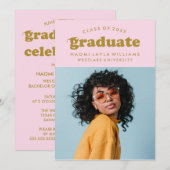 BOLD MODERN RETRO GRADUATE | EINLADUNG VON ABSCHLÜ (Vorne/Hinten)