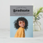 BOLD MODERN RETRO GRADUATE | EINLADUNG VON ABSCHLÜ (Stehend Vorderseite)