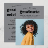 BOLD MODERN RETRO GRADUATE | EINLADUNG VON ABSCHLÜ (Vorne/Hinten)