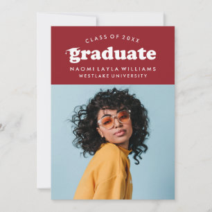 BOLD MODERN RETRO GRADUATE   EINLADUNG VON ABSCHLÜ