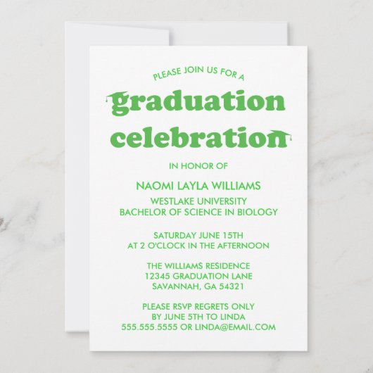 BOLD MODERN RETRO GRADUATE | EINLADUNG VON ABSCHLÜ (Rückseite)