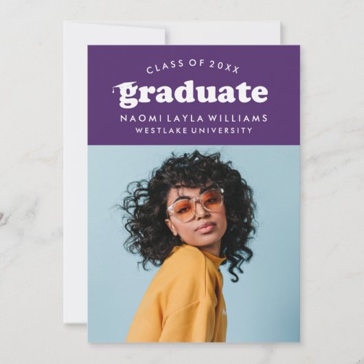 BOLD MODERN RETRO GRADUATE | EINLADUNG VON ABSCHLÜ (Vorderseite)