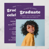 BOLD MODERN RETRO GRADUATE | EINLADUNG VON ABSCHLÜ (Vorne/Hinten)