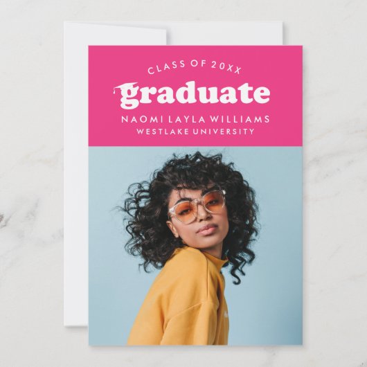 BOLD MODERN RETRO GRADUATE | EINLADUNG VON ABSCHLÜ (Vorderseite)