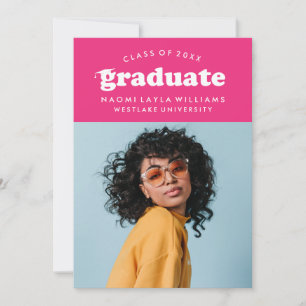BOLD MODERN RETRO GRADUATE EINLADUNG VON ABSCHLÜ