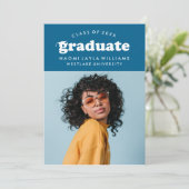 BOLD MODERN RETRO GRADUATE | EINLADUNG VON ABSCHLÜ (Stehend Vorderseite)
