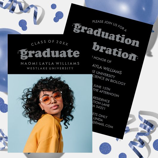BOLD MODERN RETRO GRADUATE | EINLADUNG VON ABSCHLÜ