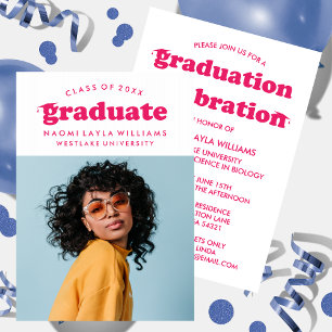BOLD MODERN RETRO GRADUATE EINLADUNG VON ABSCHLÜ
