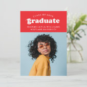 BOLD MODERN RETRO GRADUATE | EINLADUNG VON ABSCHLÜ (Stehend Vorderseite)