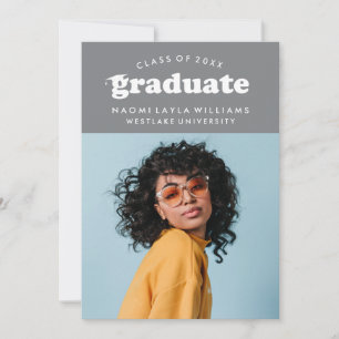 BOLD MODERN RETRO GRADUATE   EINLADUNG VON ABSCHLÜ