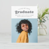 BOLD MODERN RETRO GRADUATE | EINLADUNG VON ABSCHLÜ (Stehend Vorderseite)