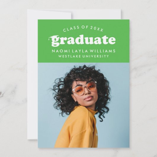 BOLD MODERN RETRO GRADUATE | EINLADUNG VON ABSCHLÜ (Vorderseite)