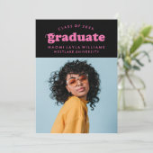 BOLD MODERN RETRO GRADUATE | EINLADUNG VON ABSCHLÜ (Stehend Vorderseite)
