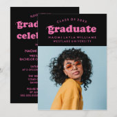BOLD MODERN RETRO GRADUATE | EINLADUNG VON ABSCHLÜ (Vorne/Hinten)