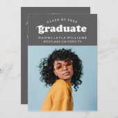 BOLD MODERN RETRO GRADUATE | EINLADUNG VON ABSCHLÜ (Vorne/Hinten)