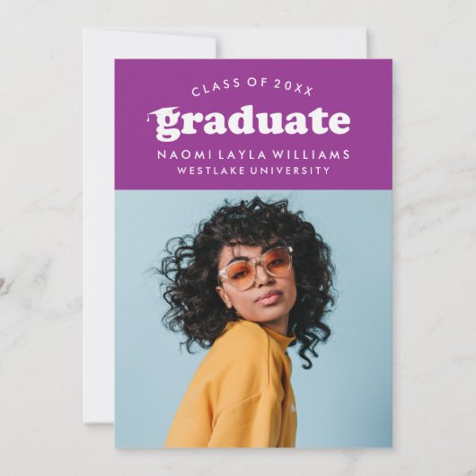 BOLD MODERN RETRO GRADUATE | EINLADUNG VON ABSCHLÜ (Vorderseite)