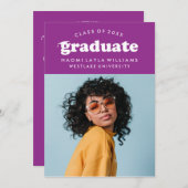 BOLD MODERN RETRO GRADUATE | EINLADUNG VON ABSCHLÜ (Vorne/Hinten)