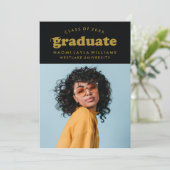BOLD MODERN RETRO GRADUATE | EINLADUNG VON ABSCHLÜ (Stehend Vorderseite)