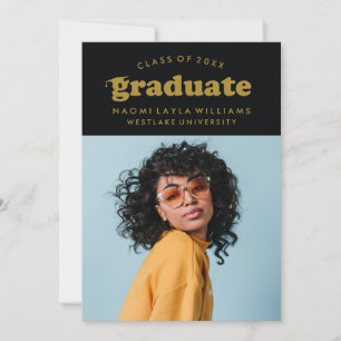BOLD MODERN RETRO GRADUATE   EINLADUNG VON ABSCHLÜ