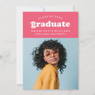 BOLD MODERN RETRO GRADUATE EINLADUNG VON ABSCHLÜ