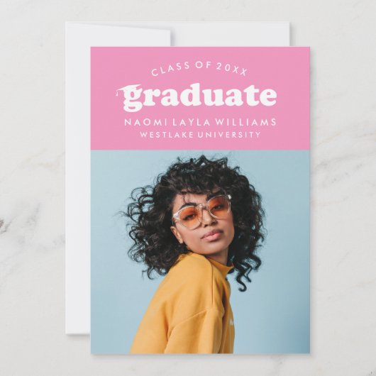 BOLD MODERN RETRO GRADUATE | EINLADUNG VON ABSCHLÜ (Vorderseite)