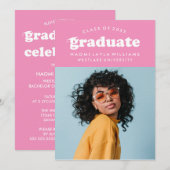 BOLD MODERN RETRO GRADUATE | EINLADUNG VON ABSCHLÜ (Vorne/Hinten)