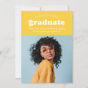 BOLD MODERN RETRO GRADUATE EINLADUNG VON ABSCHLÜ