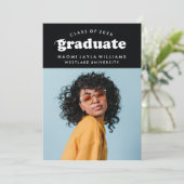 BOLD MODERN RETRO GRADUATE | EINLADUNG VON ABSCHLÜ (Stehend Vorderseite)
