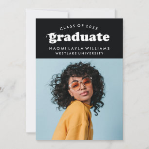 BOLD MODERN RETRO GRADUATE   EINLADUNG VON ABSCHLÜ