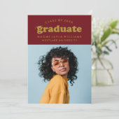 BOLD MODERN RETRO GRADUATE | EINLADUNG VON ABSCHLÜ (Stehend Vorderseite)