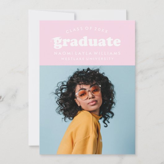 BOLD MODERN RETRO GRADUATE | EINLADUNG VON ABSCHLÜ (Vorderseite)