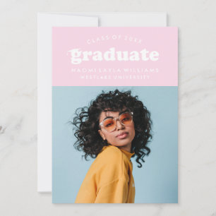BOLD MODERN RETRO GRADUATE EINLADUNG VON ABSCHLÜ