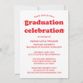 BOLD MODERN RETRO GRADUATE | EINLADUNG VON ABSCHLÜ (Rückseite)