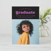 BOLD MODERN RETRO GRADUATE | EINLADUNG VON ABSCHLÜ (Stehend Vorderseite)