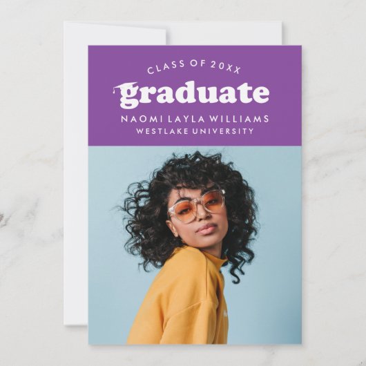 BOLD MODERN RETRO GRADUATE | EINLADUNG VON ABSCHLÜ (Vorderseite)