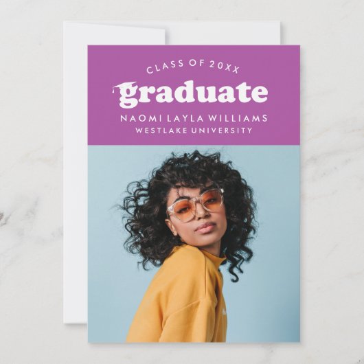 BOLD MODERN RETRO GRADUATE | EINLADUNG VON ABSCHLÜ (Vorderseite)