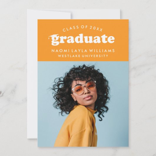 BOLD MODERN RETRO GRADUATE | EINLADUNG VON ABSCHLÜ (Vorderseite)