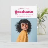 BOLD MODERN RETRO GRADUATE | EINLADUNG VON ABSCHLÜ (Stehend Vorderseite)