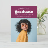BOLD MODERN RETRO GRADUATE | EINLADUNG VON ABSCHLÜ (Stehend Vorderseite)