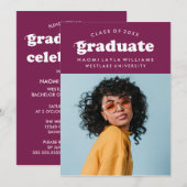 BOLD MODERN RETRO GRADUATE | EINLADUNG VON ABSCHLÜ (Vorne/Hinten)