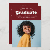 BOLD MODERN RETRO GRADUATE | EINLADUNG VON ABSCHLÜ (Vorne/Hinten)